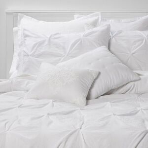 Threshold - Queen 8pc Montvale Pinch Pleat Comforter Set White White